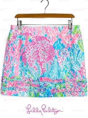 Lilly Pulitzer Lets Cha Cha Skort Size 8 Pink Ruffle Golf Tennis Resort Preppy